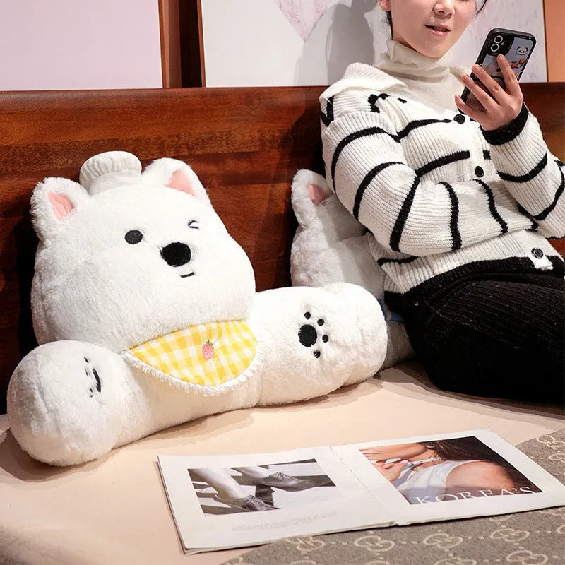 Plush cartoon car backrest cushion with cute animal print 60x35 cm