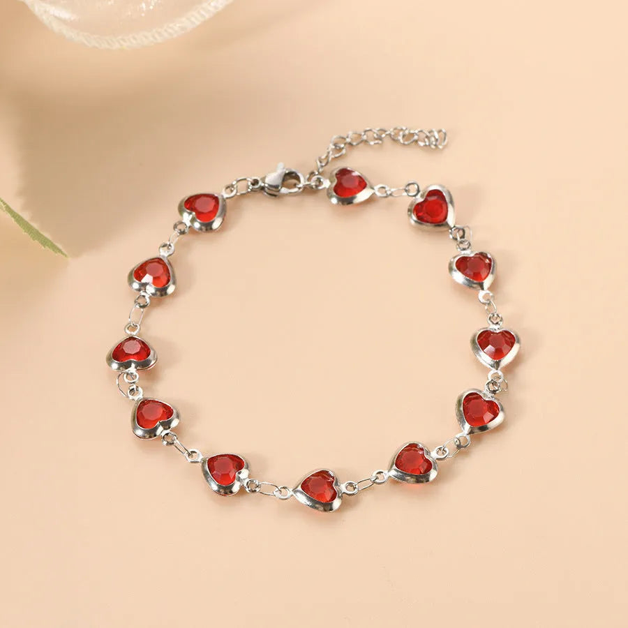 Devil's Eye geometric heart-shaped stainless steel bracelet in one of six electroplated colour options.