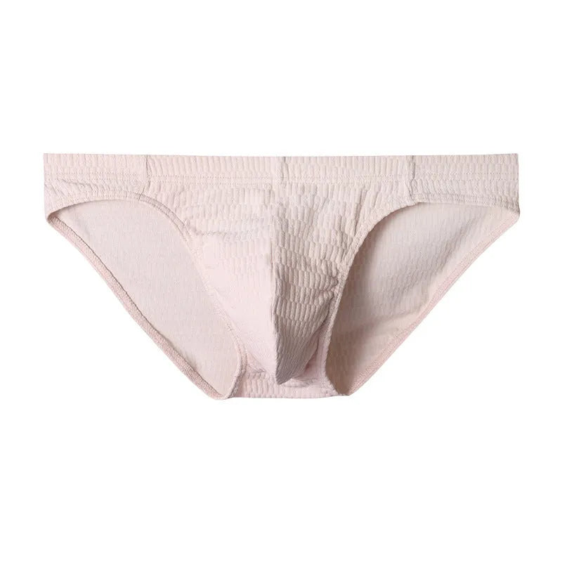Men's solid colour pure cotton triangle underwear briefs on a white background.