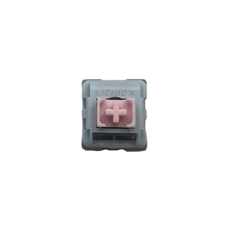 Dew axis-4 colour mechanical keyboard switches showing POM core with silicone gel and bridge plug-in structure
