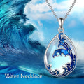 Blue heart-shaped alloy pendant on a women's necklace