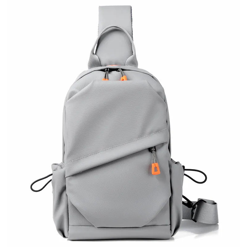 Mens black casual crossbody bag with single shoulder strap