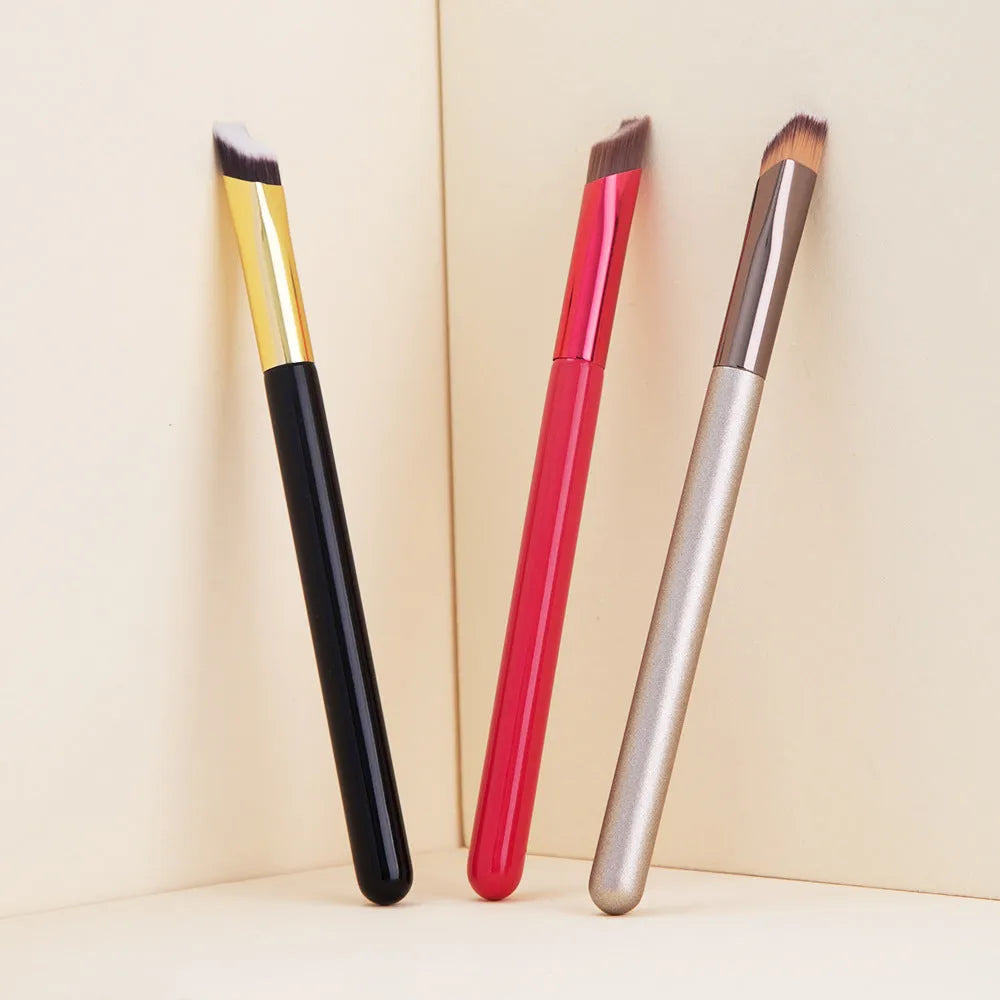 Nylon eyebrow brush with aluminium handle, 150mm total length, 10mm hair, for eyebrow paste and concealer
