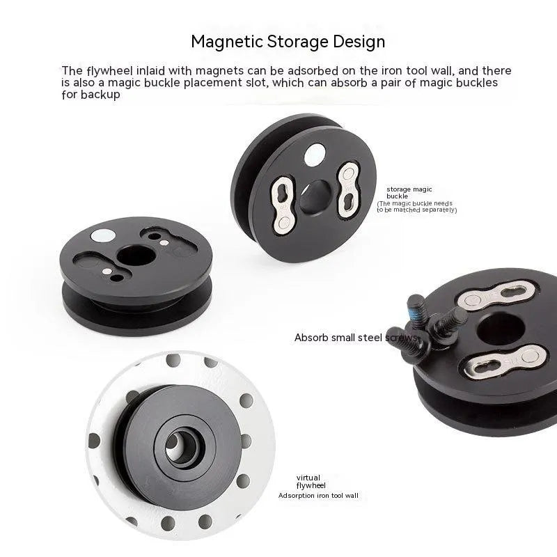 Aluminium alloy bicycle chain holder tool showing three format options