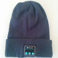 Bluetooth knitted hat in red, black or grey with plain weave dome shape and no eaves, one size