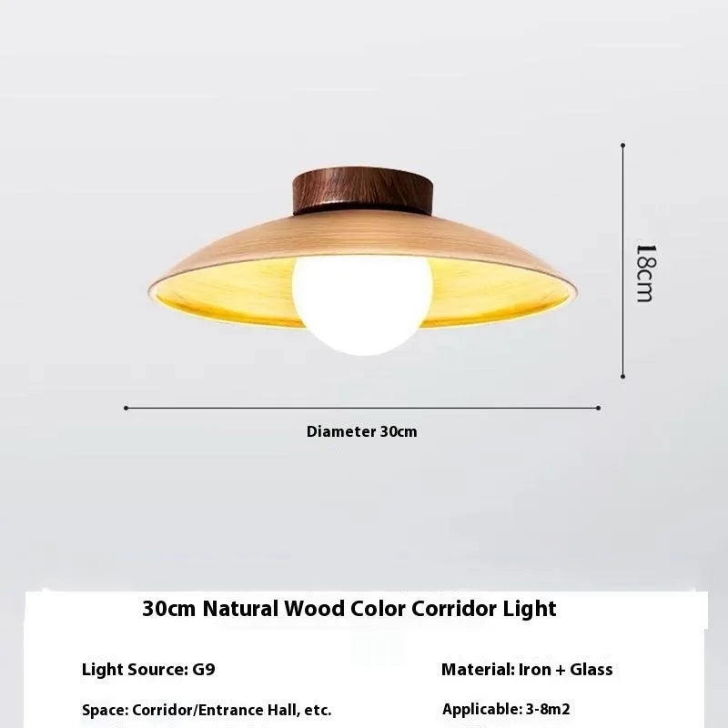 Japanese retro chandelier 30cm wood colour ceiling light for restaurant bar bedroom