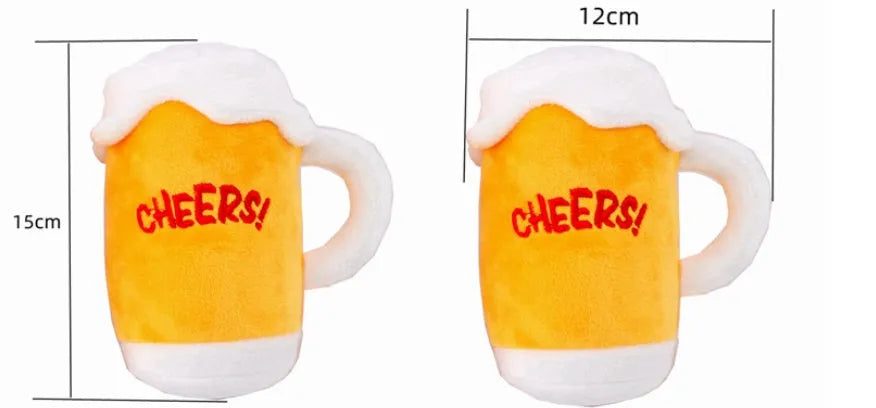 New Pet Supplies sounding plush toy creative cartoon simulation beer bottle dog toy with squeaker