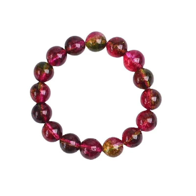 Handmade women's bracelet with watermelon crystal beads in pastoral casual style