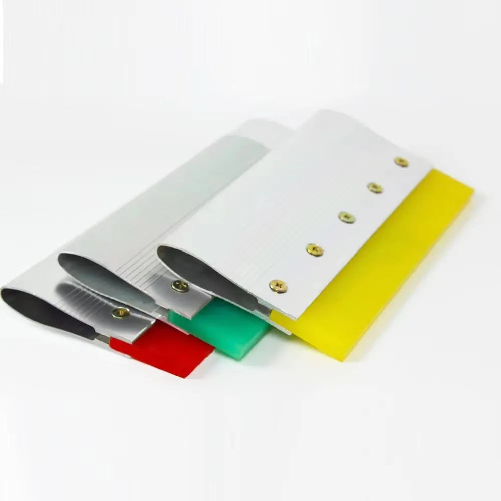Green aluminum alloy squeegee scraper with metal handle measuring 50cm long