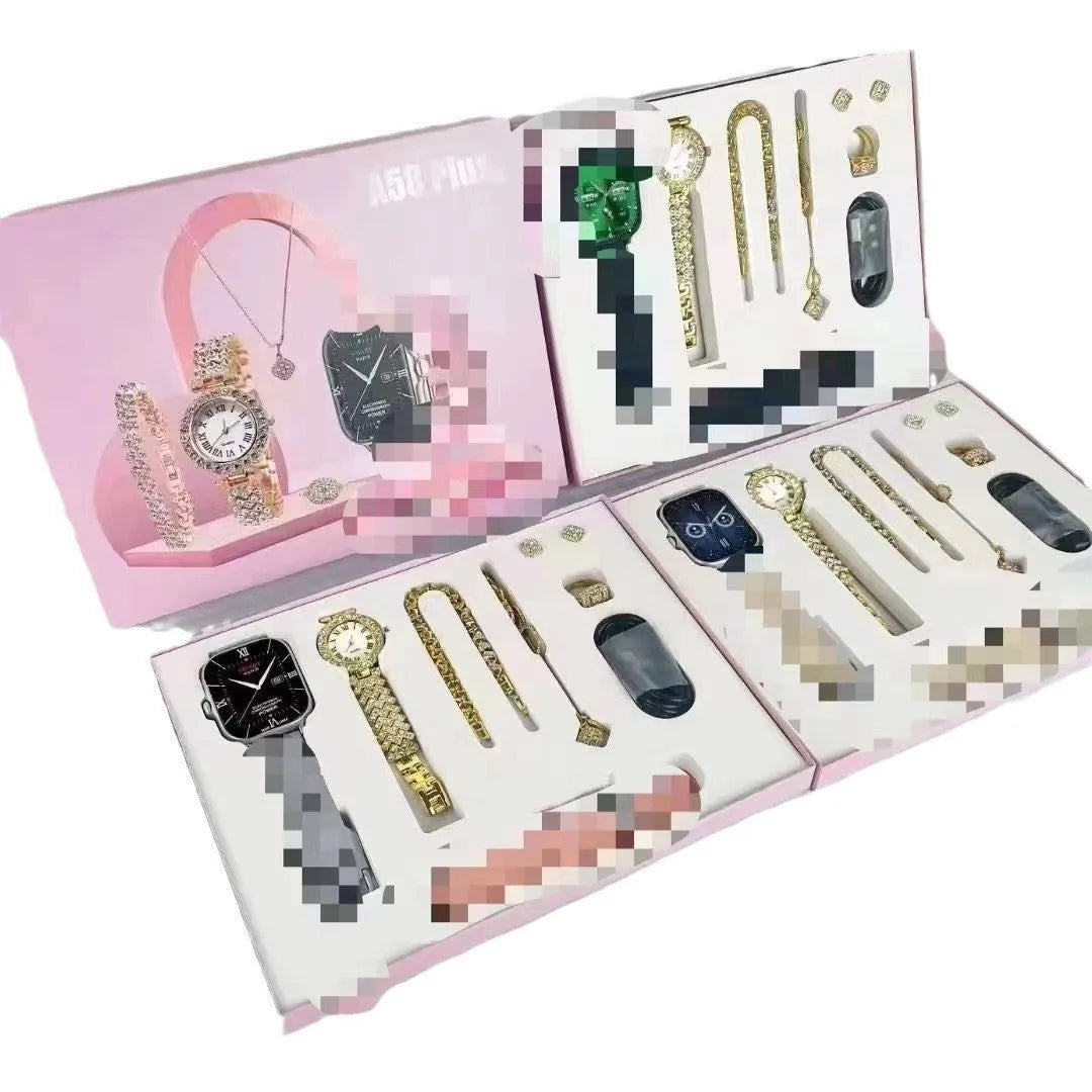 A58plus and A59plus smart watches in multiple colours showing Bluetooth calling function and complete bundle contents