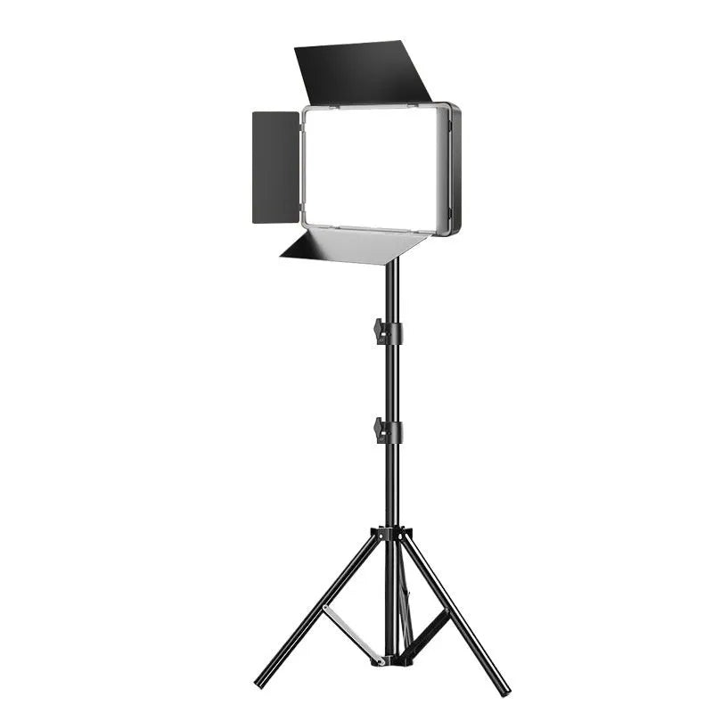 Live Only 17-inch square LED fill light with four-leaf baffle and 2.1m bracket