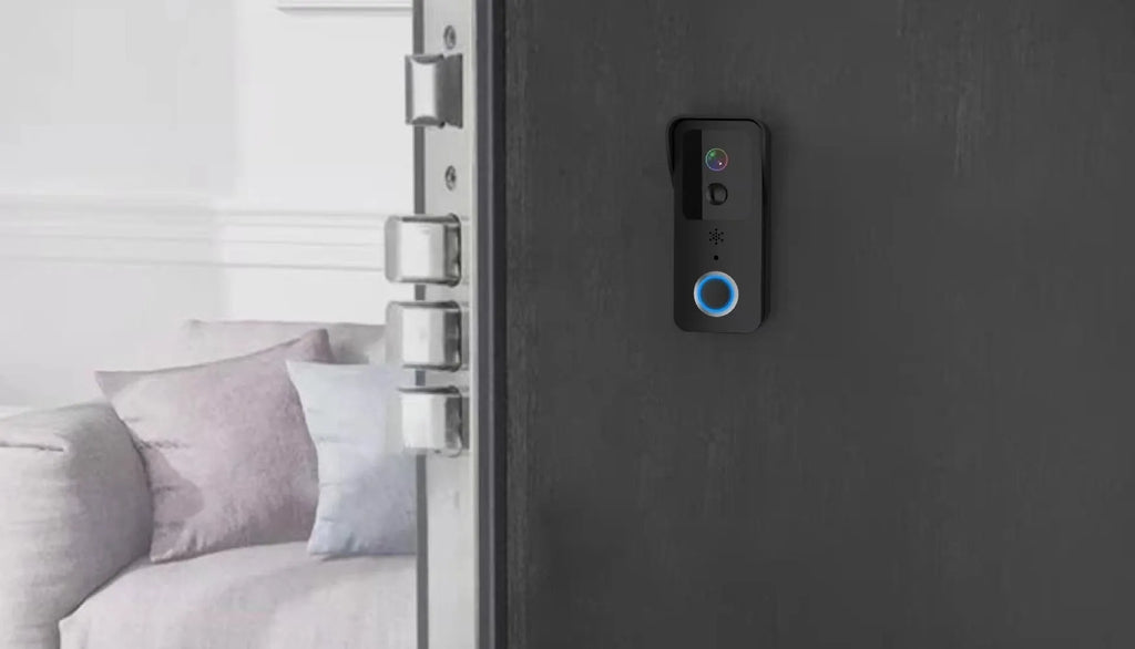 Smart home waterproof HD visual doorbell intercom unit in black or white.
