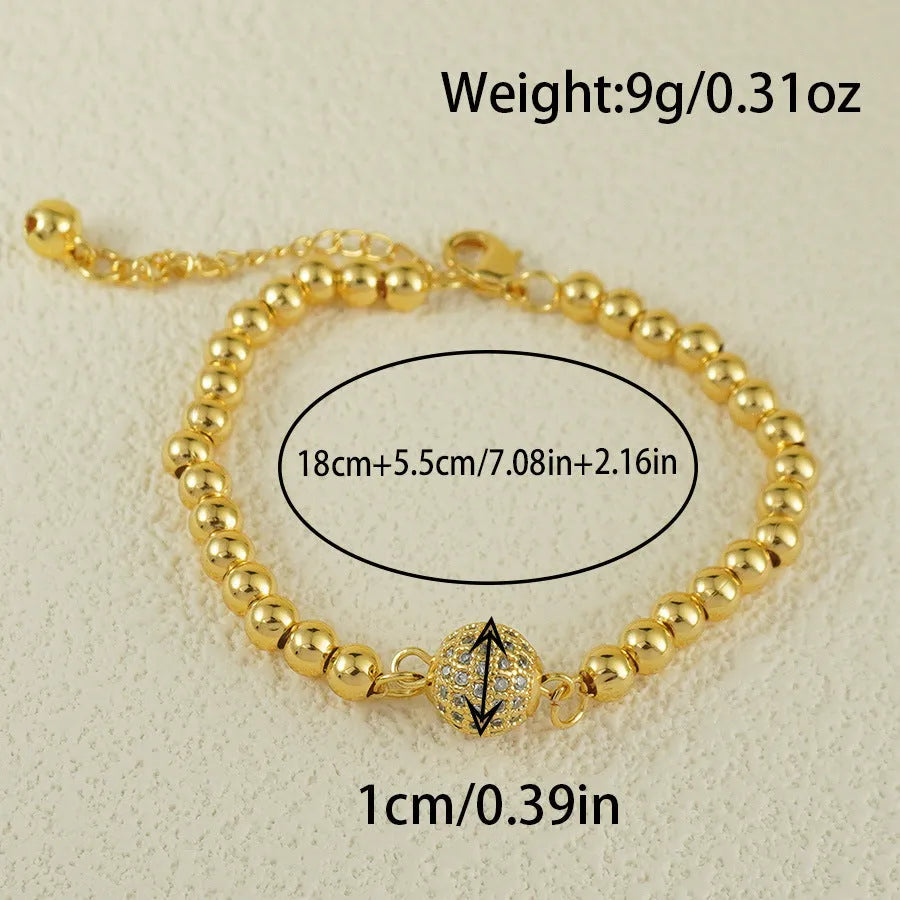 Copper Arabic bracelet with zircon stones and heart shape design for women's fashion jewellery
