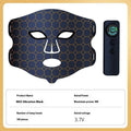 Black photon beauty mask with LED lights for facial and neck treatment with adjustable gear settings