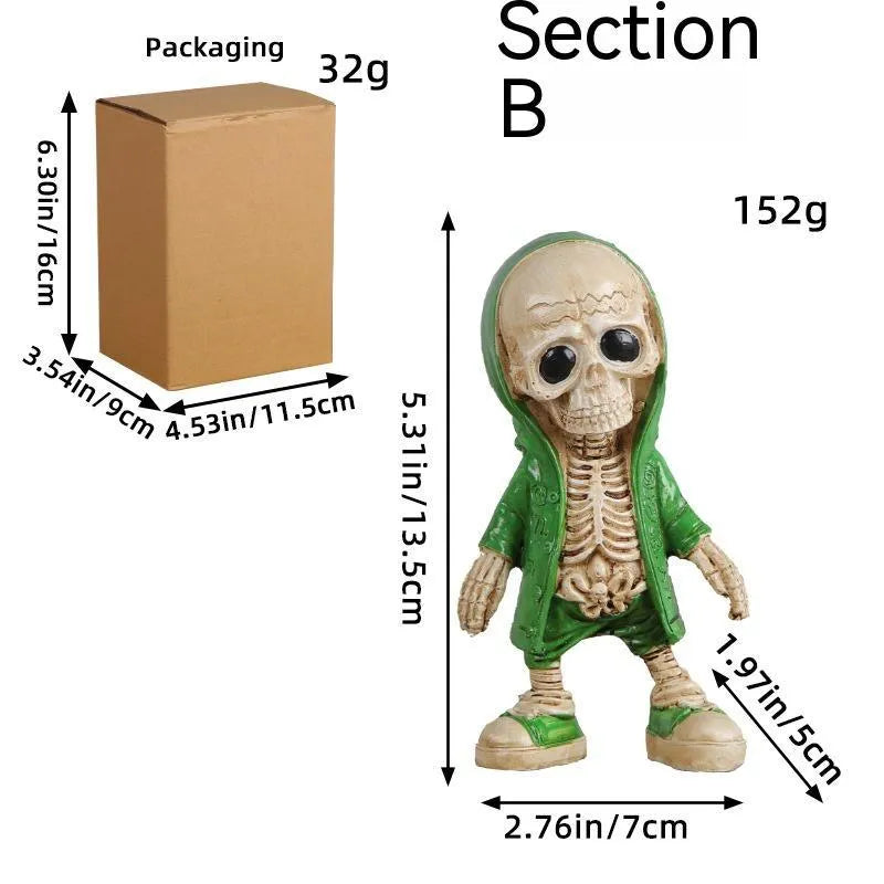 Resin skull ornament for Halloween and Ghost Festival in blue, green, navy blue or orange