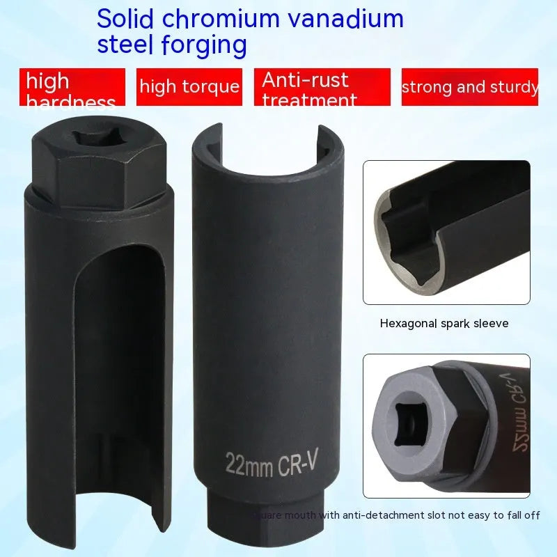 Black chromium vanadium steel oxygen sensor sleeve with 22mm diameter for vehicle sensor protection