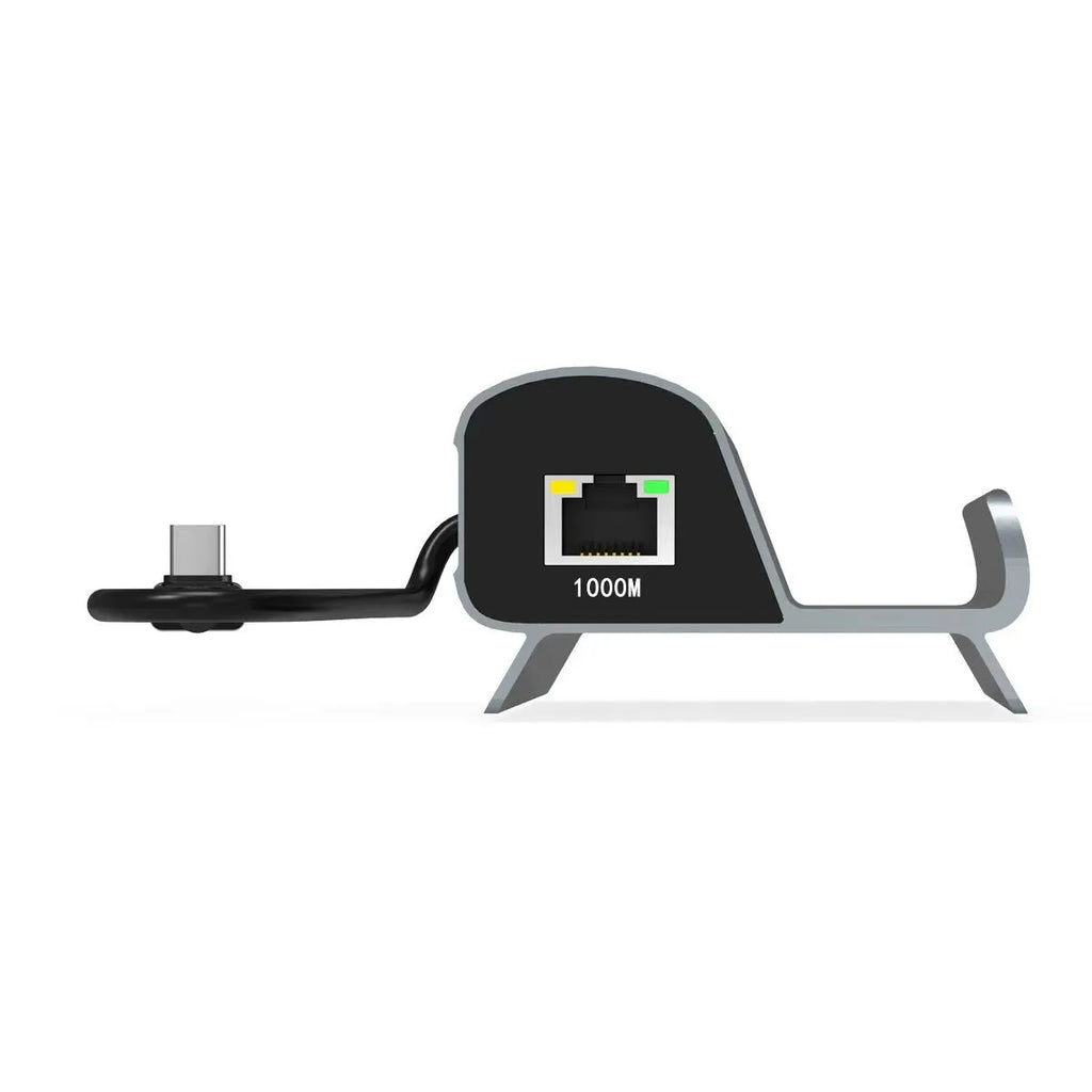 Black aluminium alloy 6-in-1 multifunctional docking station for Steam Deck with Type-C port