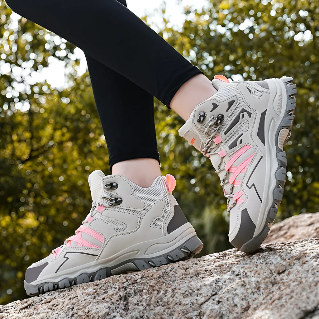 Hiking sneakers with flannel upper and rubber outsole in multiple colour options