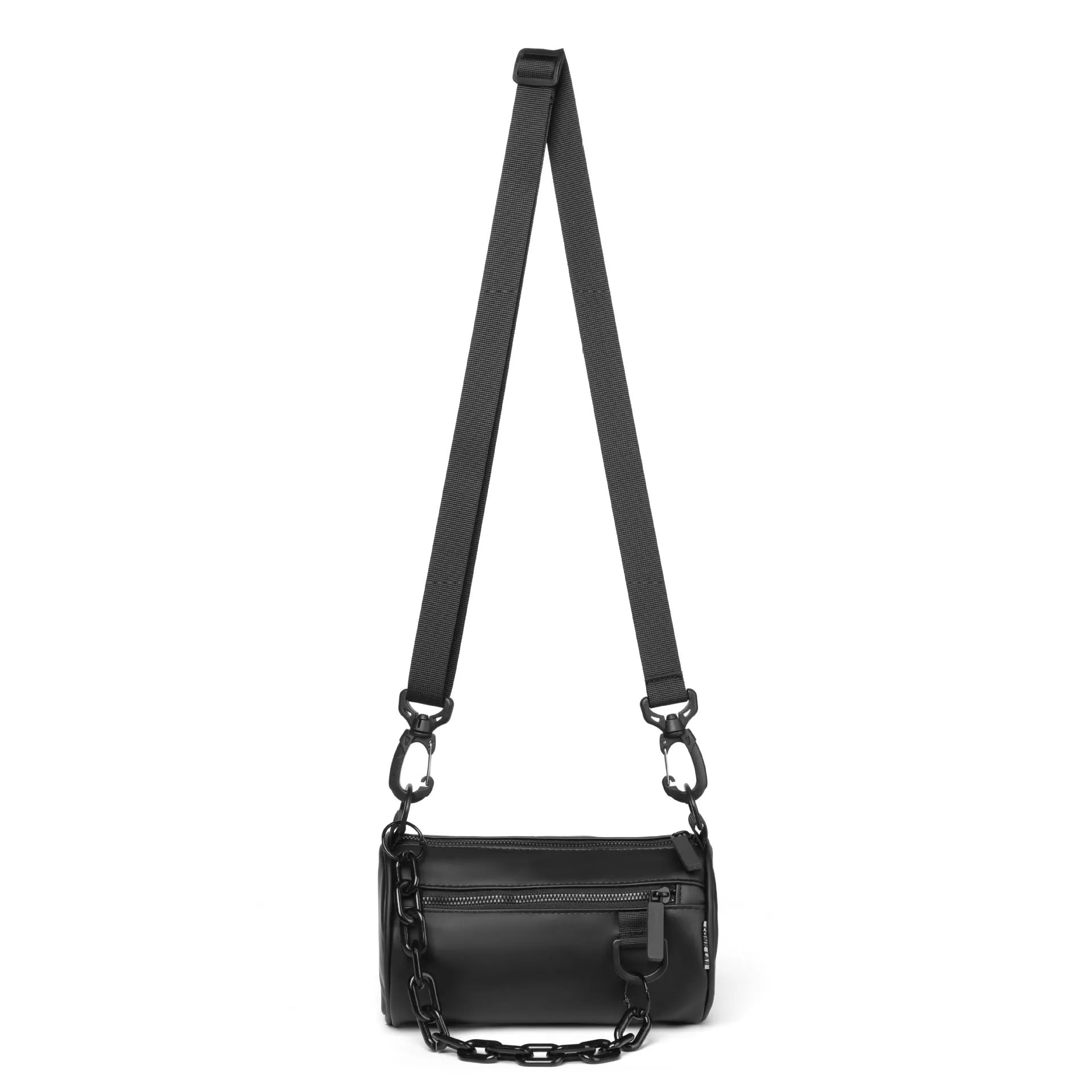 Waterproof Oxford cloth messenger crossbody bag with chain decoration in black, orange or grey colour