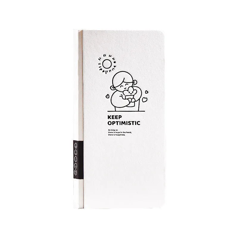 Small white plaid notebook with paper cover and decorative stickers for children's writing