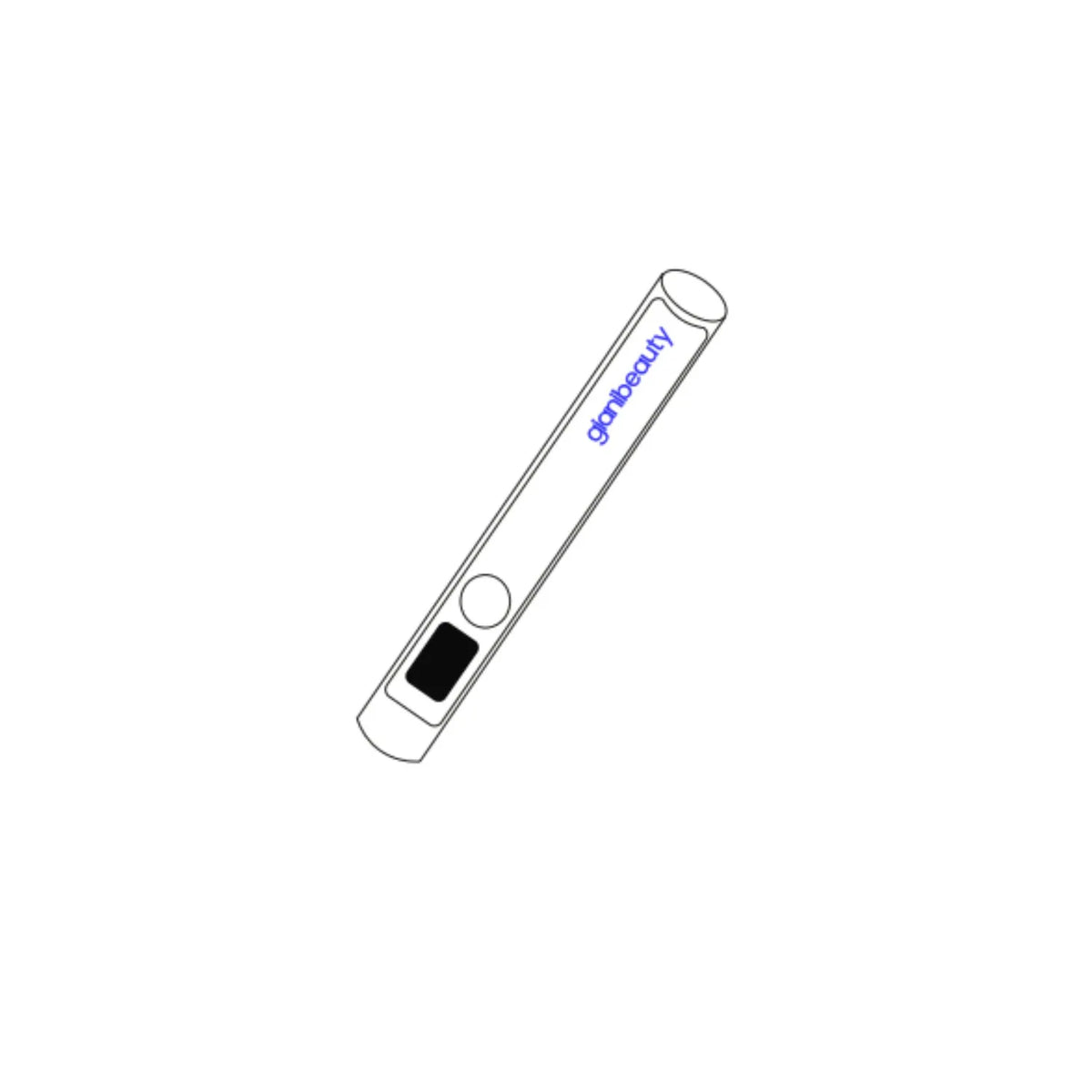 White portable hand-held UV nail lamp measuring 130x90x50mm, designed for curing gel polish on the go