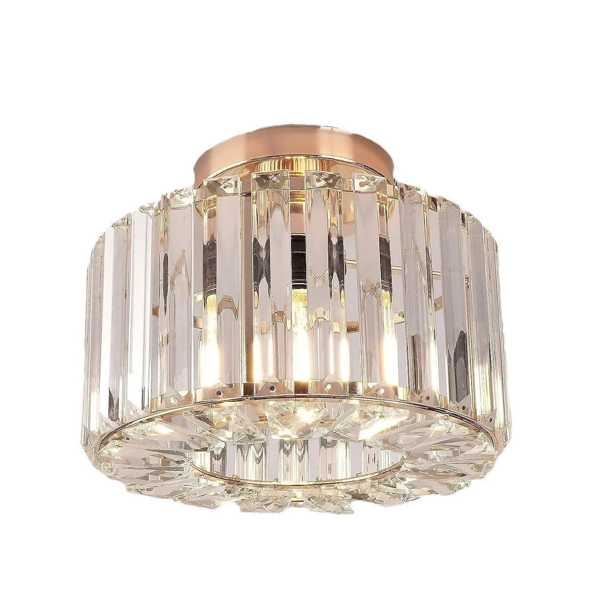 Milky white crystal ceiling light with gold finish for bedroom, 110–220V, E26 option