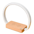 Wireless fast charging touch night light with solid wood base, USB powered, European style desk lamp Type A