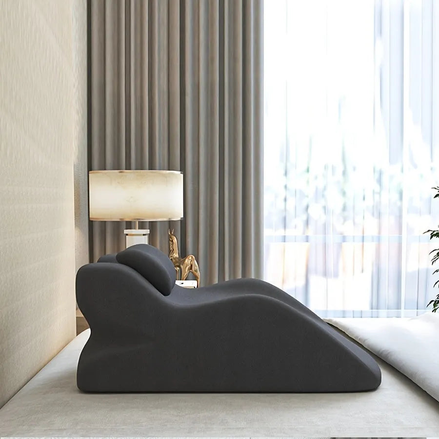 A type 4 pillow designed for stomach sleepers, shown in blue, dark grey, green, and light grey colour options.