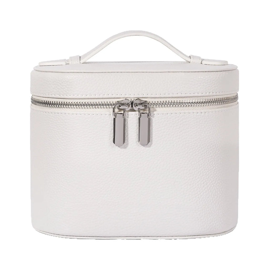Removable elastic band cosmetic bag in black, portable travel stereo design with PU material