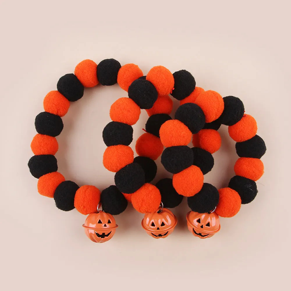 Orange halloween pumpkin cat collar with adjustable buckle and breakaway safety clasp