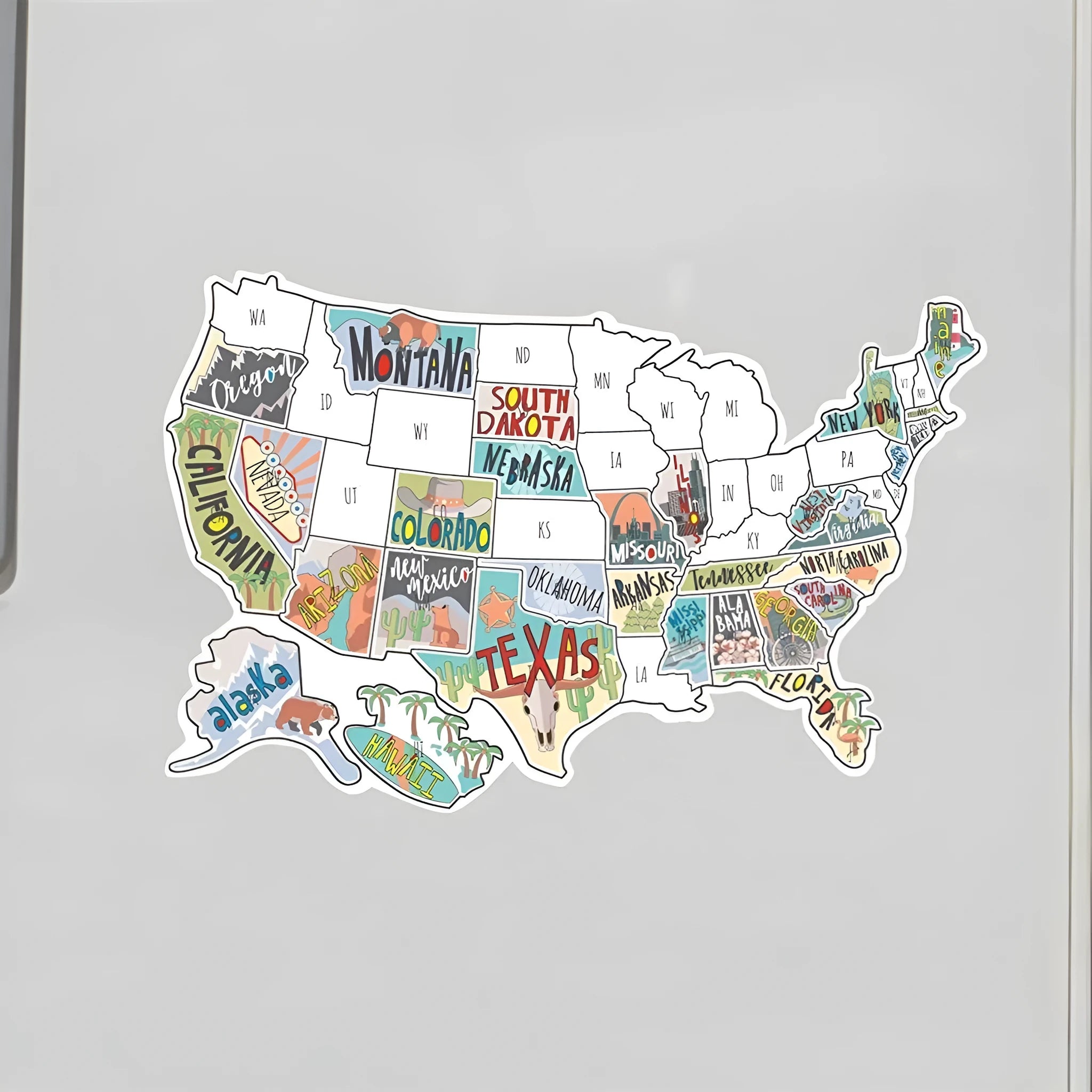 Car body sticker set with world map design in letters style for vehicle customisation