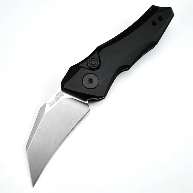 Folding pocket knife with 150mm blade length in black, grey or green metal finish