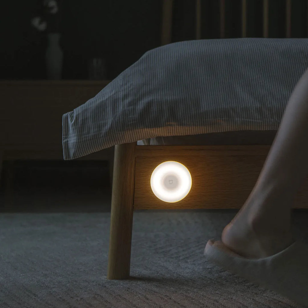 White PC shade bedside table lamp with human body induction technology and Bluetooth connectivity