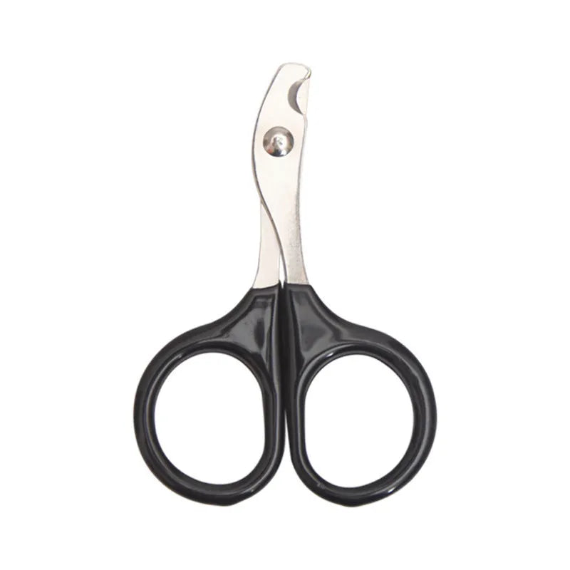 Stainless steel pet nail clippers with coloured plastic rubber handle for dog cat grooming