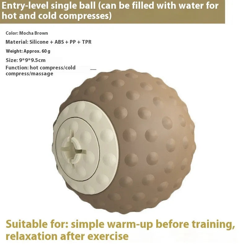 Caramel mocha massage ball set for hot and cold muscle therapy