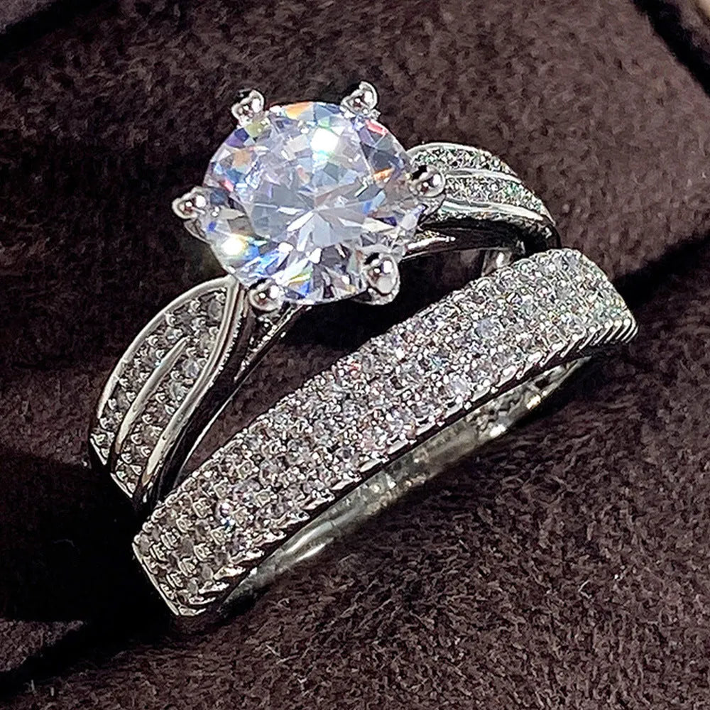 White gold colour geometric round alloy wedding bracelet ring jewellery