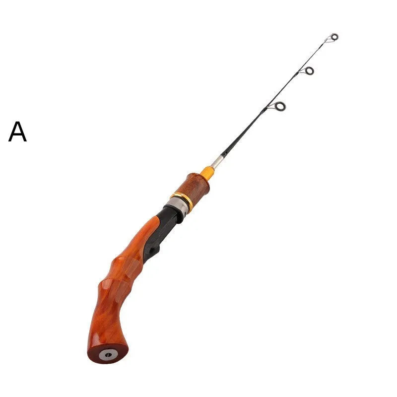 FRP ice fishing rod portable outdoor pole with straight handle and smooth line release