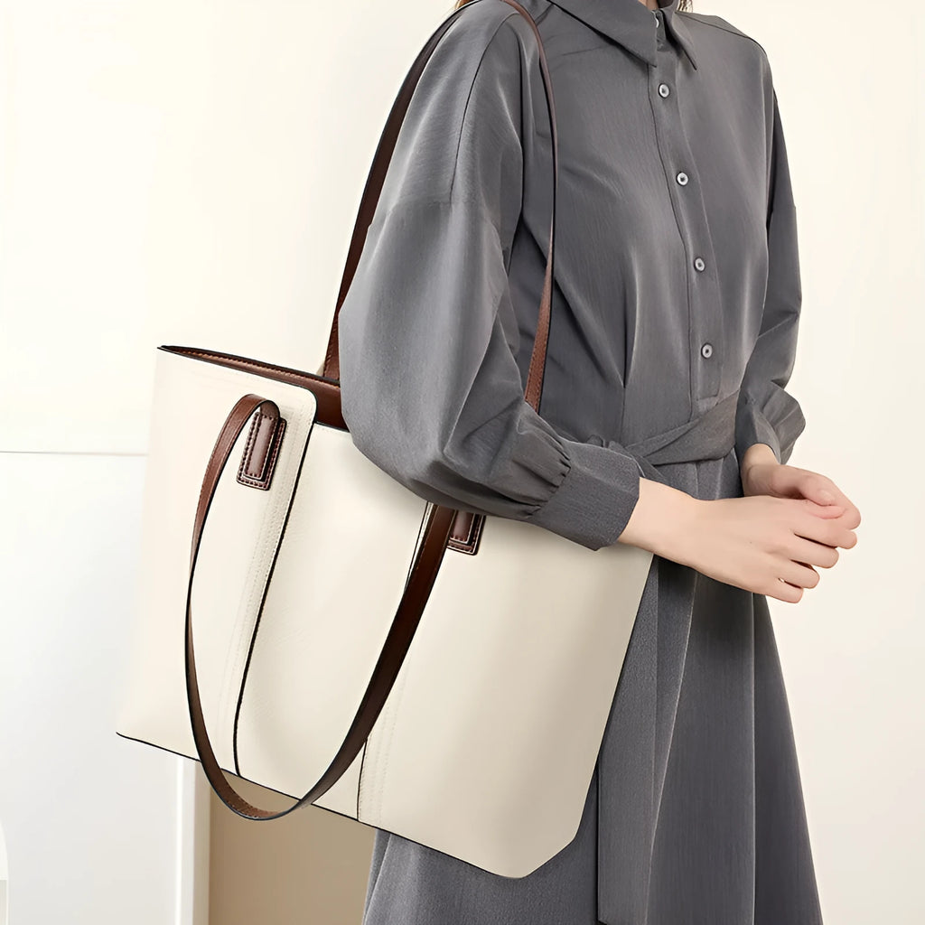 Women's genuine leather crossbody bag with horizontal square design and multiple interior compartments in black colour
