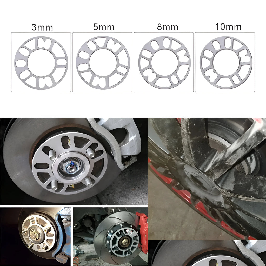 Hub-centric metal wheel spacer gasket for automotive modification in various thicknesses