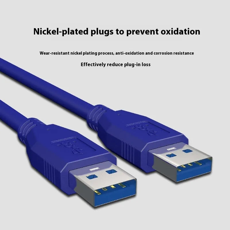 USB 3.0 public-to-public data cable with nickel-plated connectors for mobile hard disk boxes