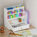 Square plastic pen holder storage box with multiple compartments for oblique insertion of pens and pencils