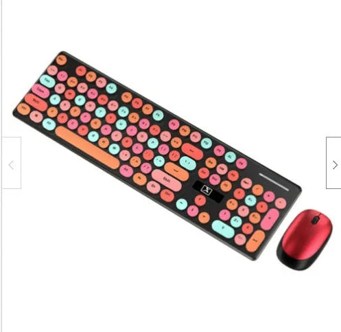 Xinmeng N620 Vibrant Yellow wireless keyboard and mouse set with backlight on desk