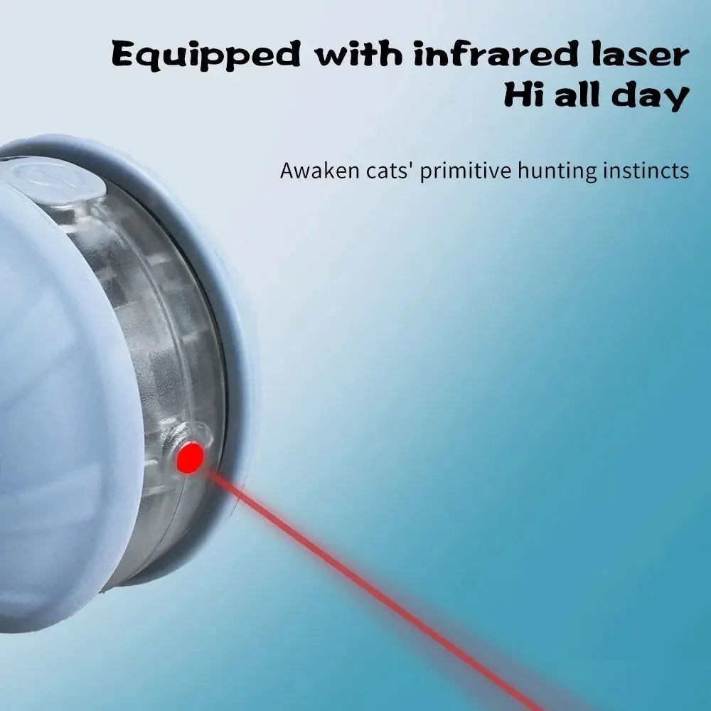 Upgrade cat interactive ball toy with faux tail, laser pointer, and voice reminder in colour options
