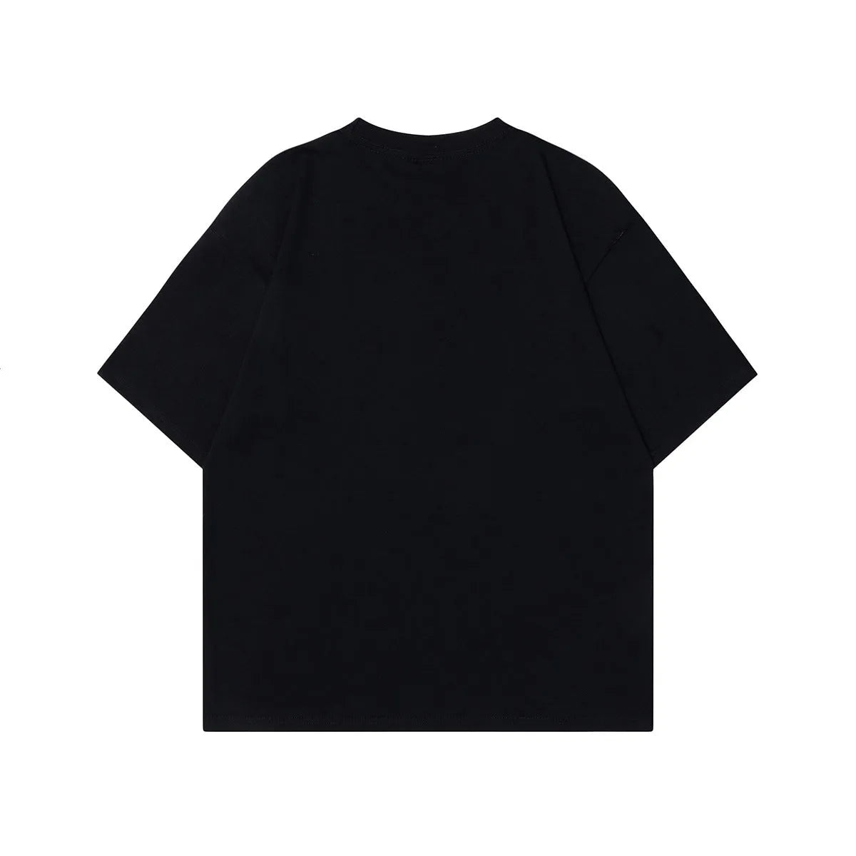 Men's grey loose-fit t-shirt featuring a retro character print design on the front.