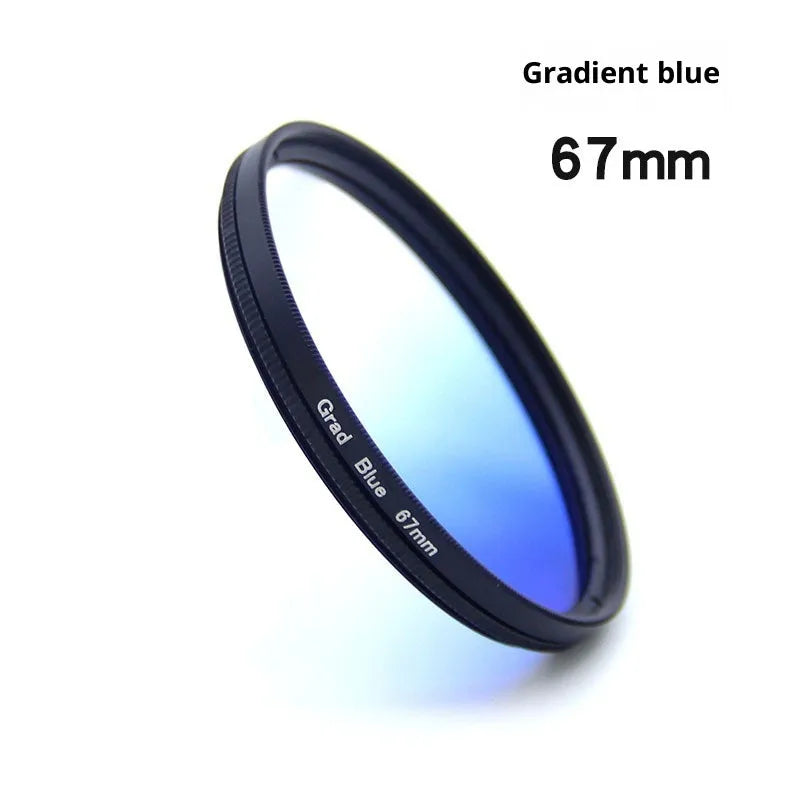 52mm gradient mirror camera filter with plastic construction for travel and outdoor shooting effects