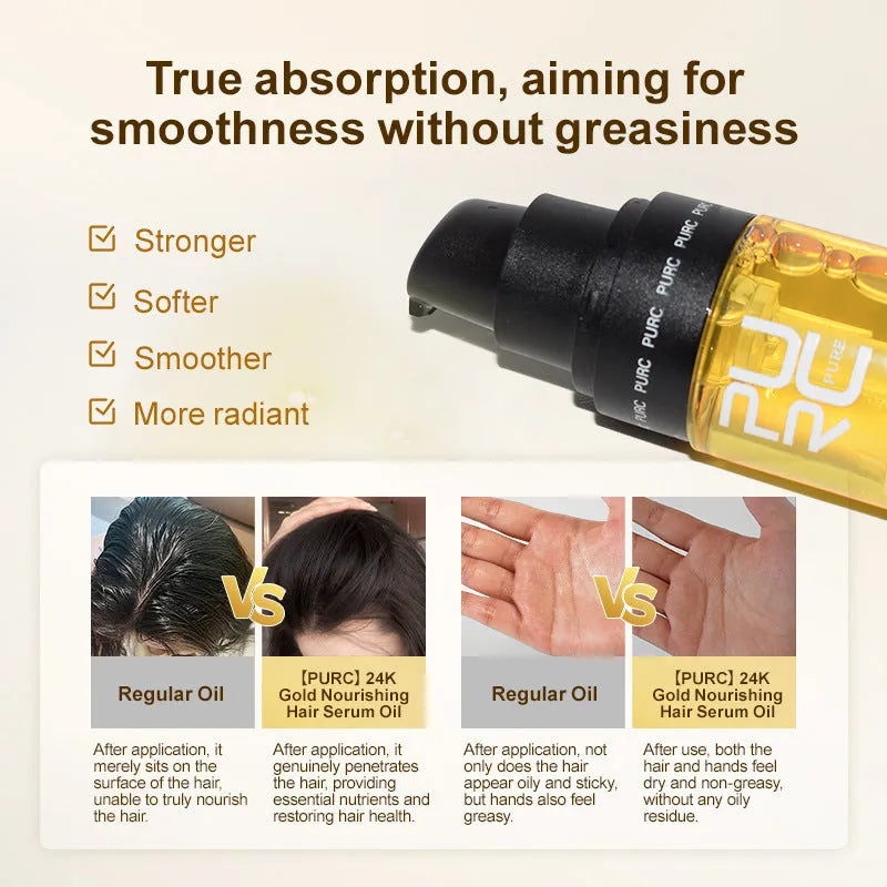 50ml yellow essential oil bottle for curly hair repair and scalp care