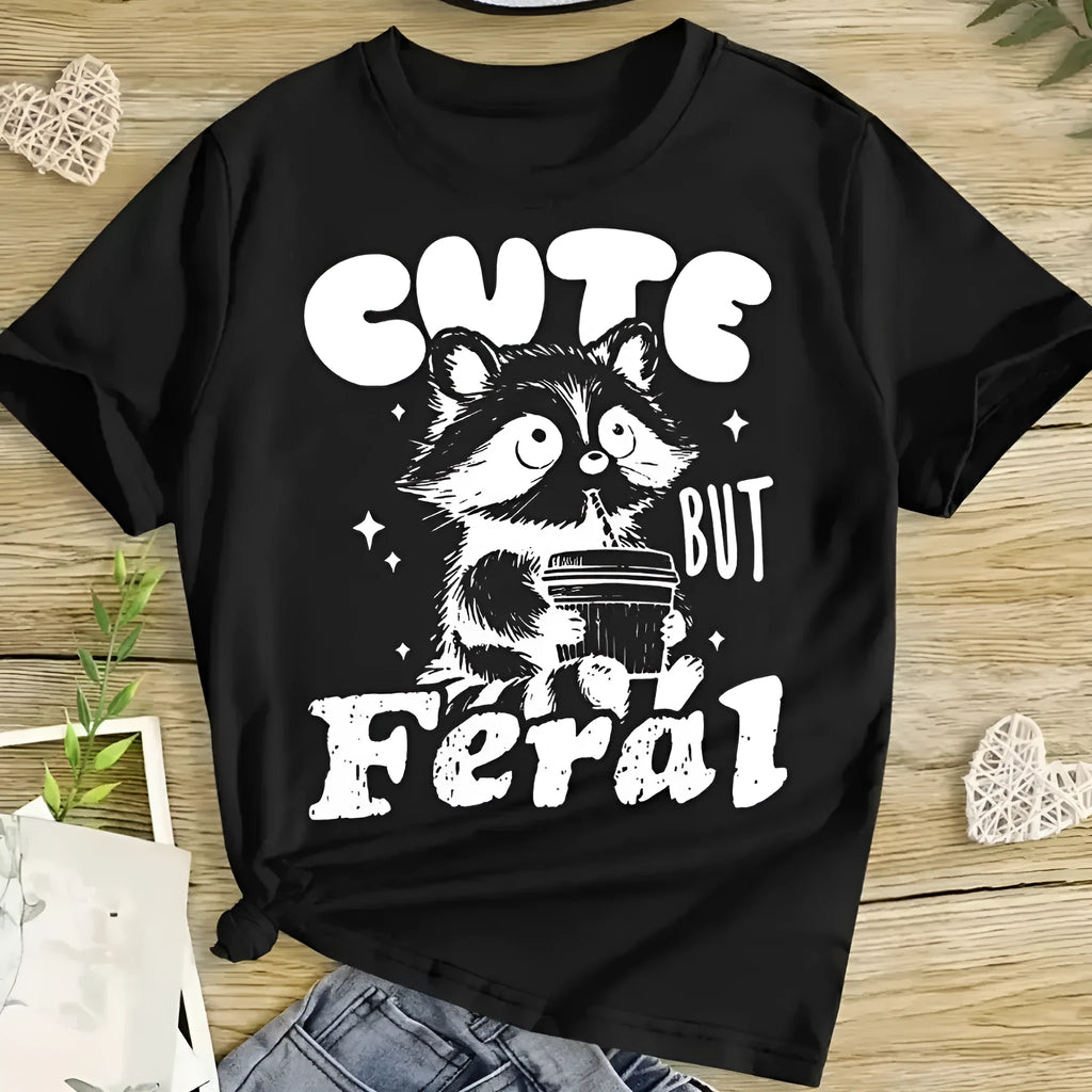 Unisex children's short-sleeved cotton shirt in black, casual style for daily wear