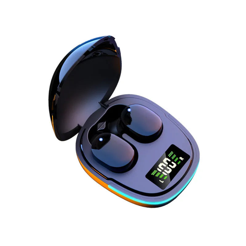 New 5.0 stereo in-ear Bluetooth headphones black with charging case digital battery display true wireless