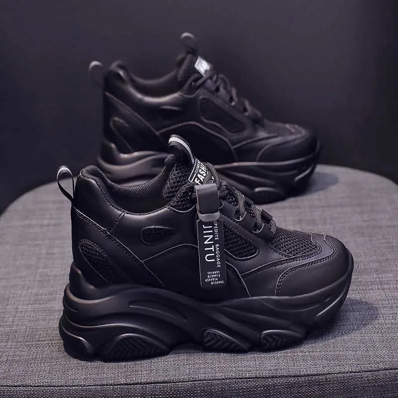 Women's casual mesh platform shoes in various colours with TPR soles