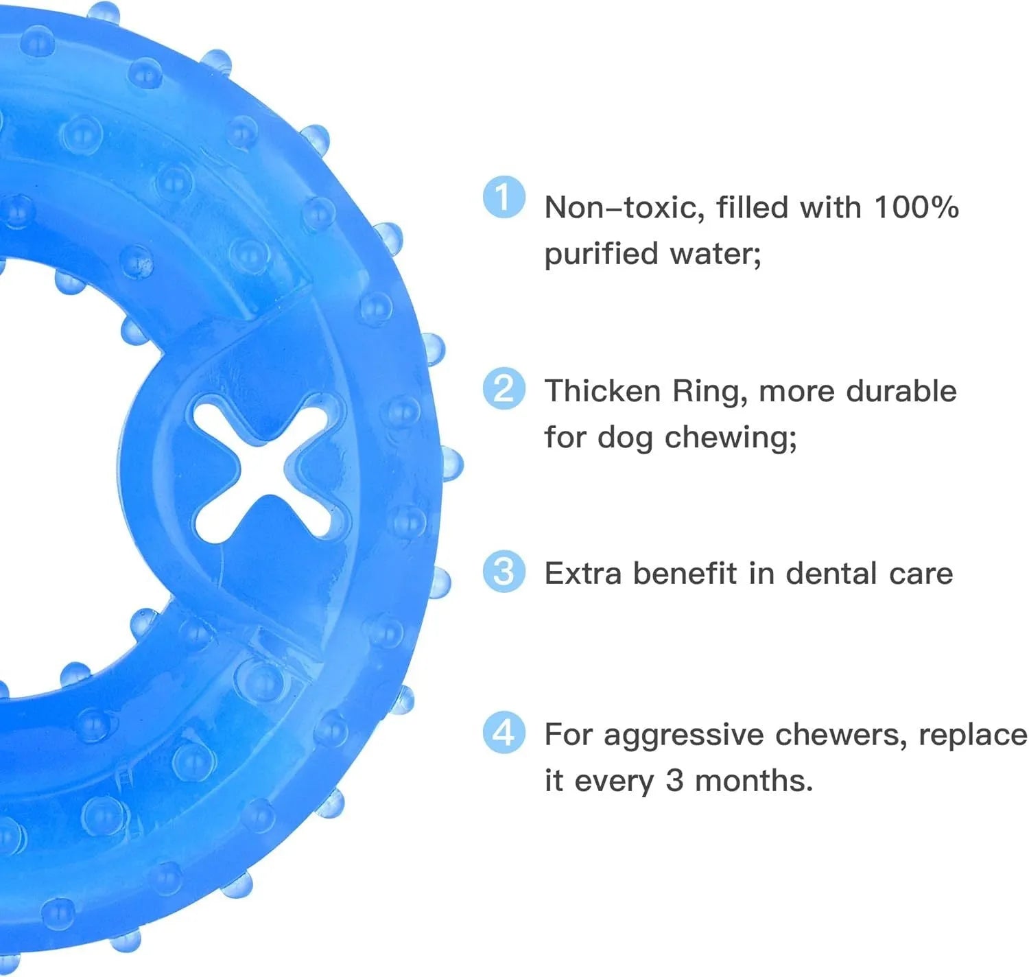 Freezable dog cooling chew toy with thickened non-toxic construction